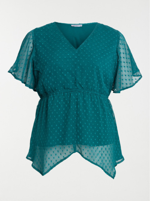 Blouse émeraude grande taille femme