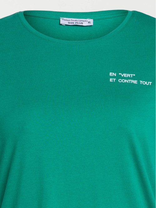 T-shirt message grande taille femme