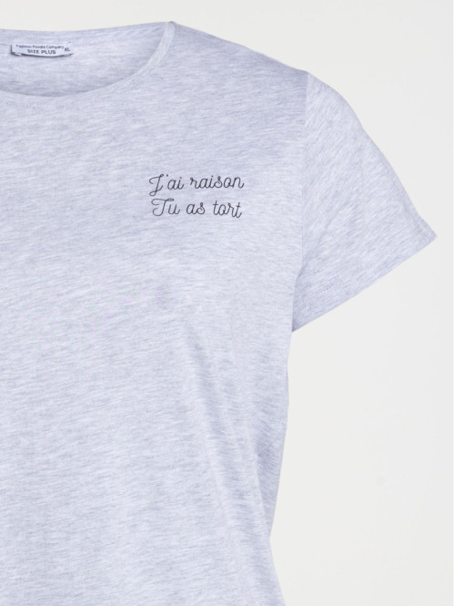 T-shirt message grande taille femme