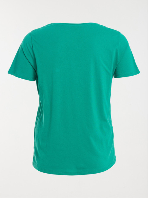 T-shirt col V grande taille femme