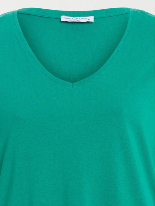 T-shirt col V grande taille femme