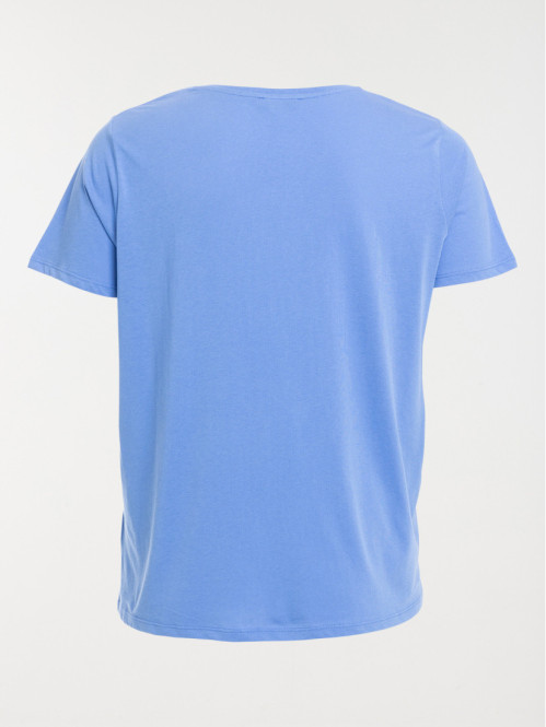 T-shirt bleu moyen grande taille femme