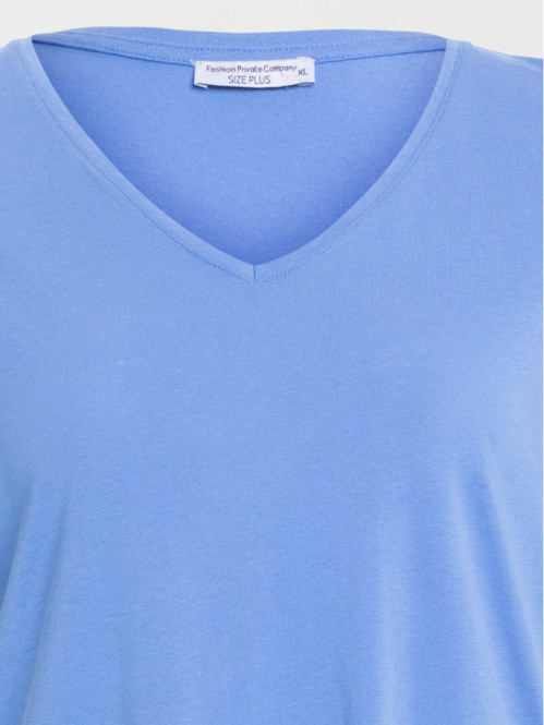 T-shirt bleu moyen grande taille femme