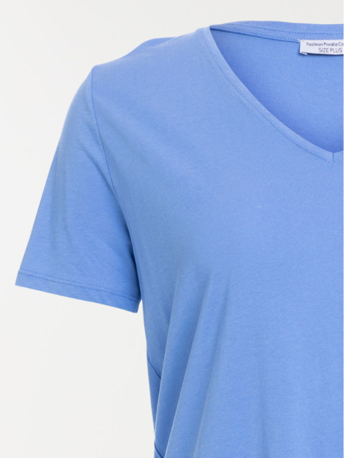 T-shirt bleu moyen grande taille femme