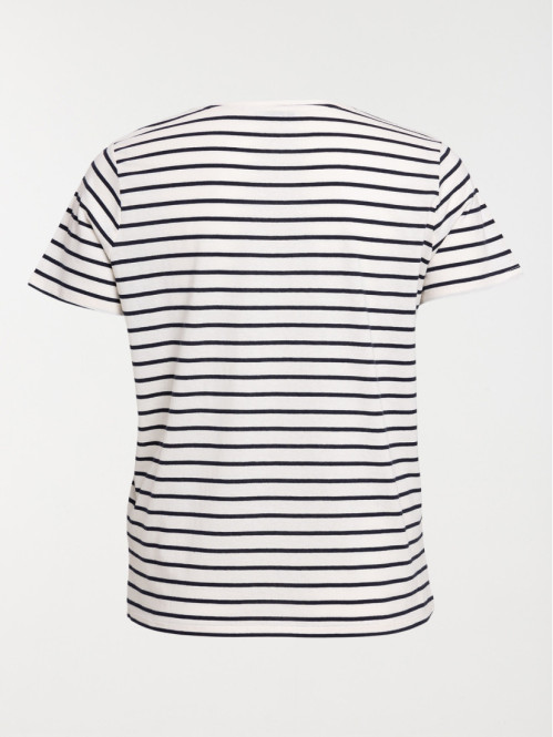 T-shirt rayé col V grande...