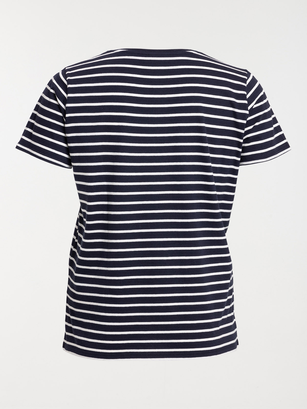T-shirt col V rayé grande taille femme