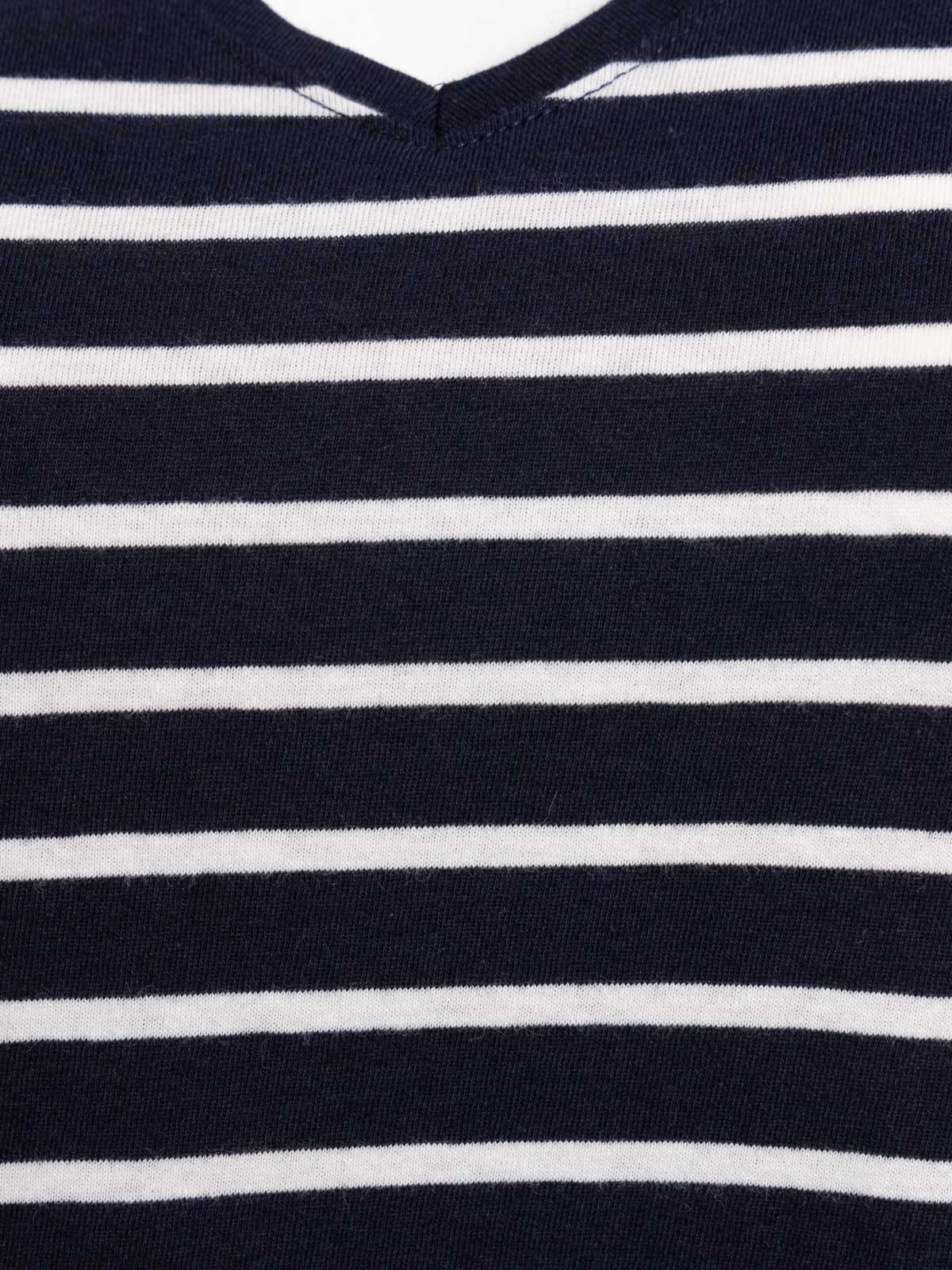 T-shirt col V rayé grande taille femme