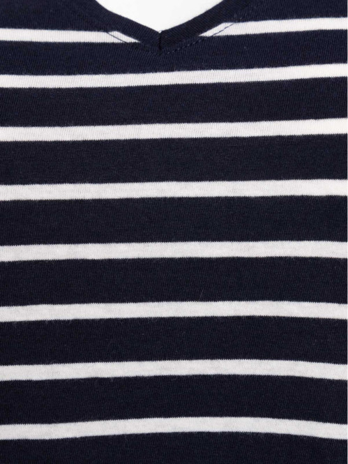 T-shirt col V rayé grande...