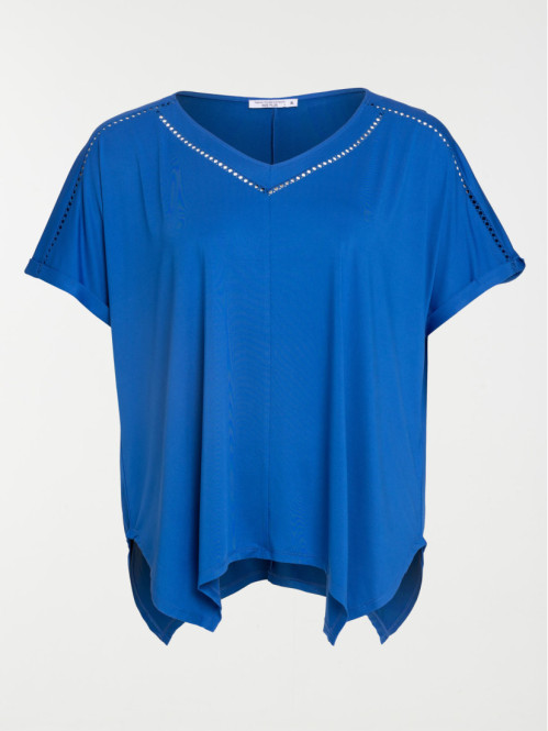 T-shirt cobalt grande taille femme