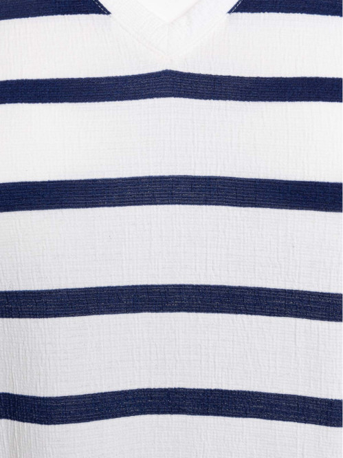 T-shirt rayé col V grande taille femme