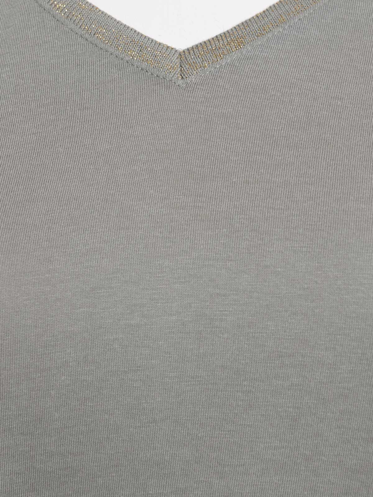 T-shirt grande taille femme vert grisé