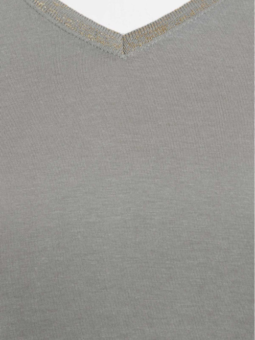 T-shirt grande taille femme vert grisé