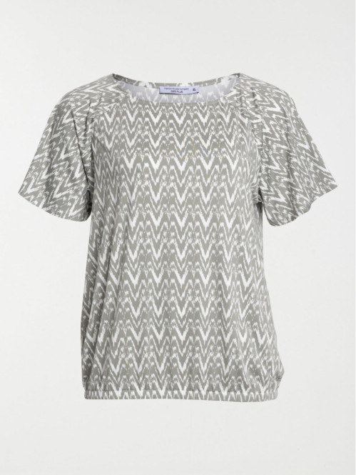 T-shirt ethnique grande taille femme