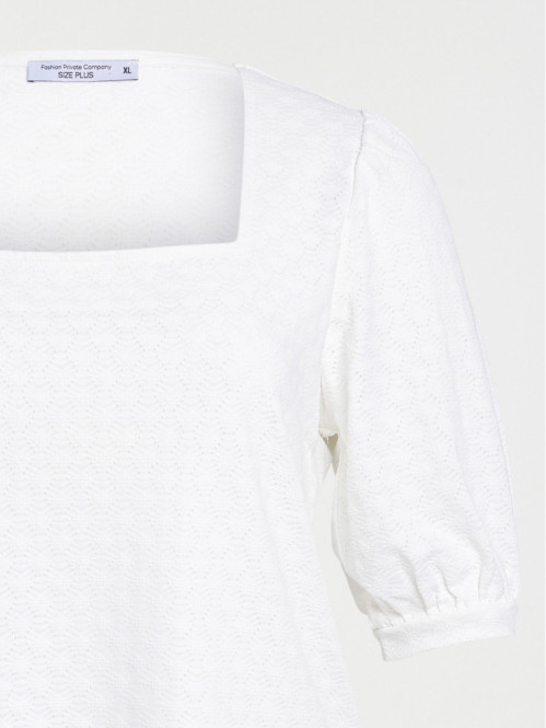 T-shirt écru grande taille femme