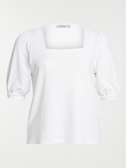 T-shirt écru grande taille femme