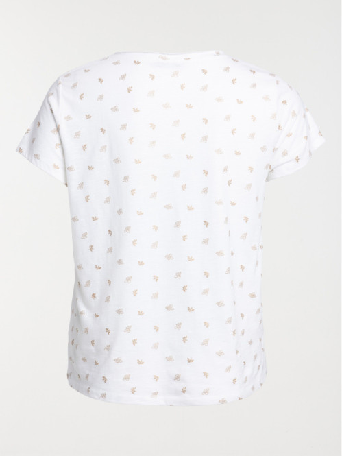 T-shirt imprimé écru grande taille femme