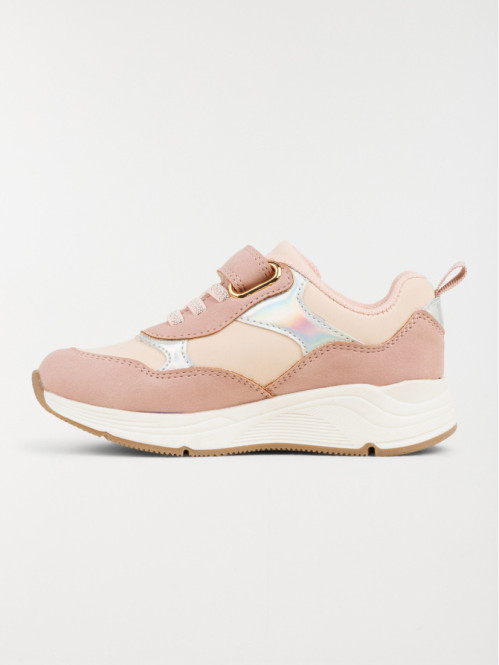 Baskets à scratch beige fille (25-30) Baskets à scratch beige fille (25-30)