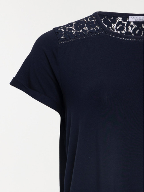 Tee-shirt noir grande taille femme