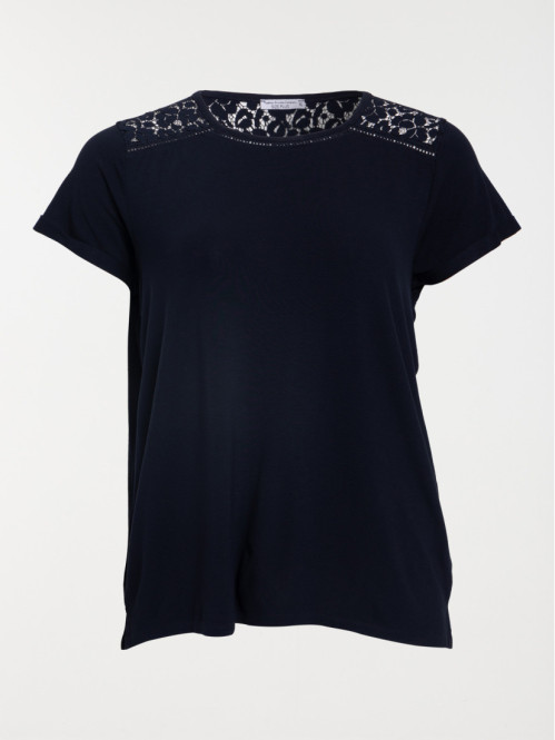 Tee-shirt noir grande taille femme