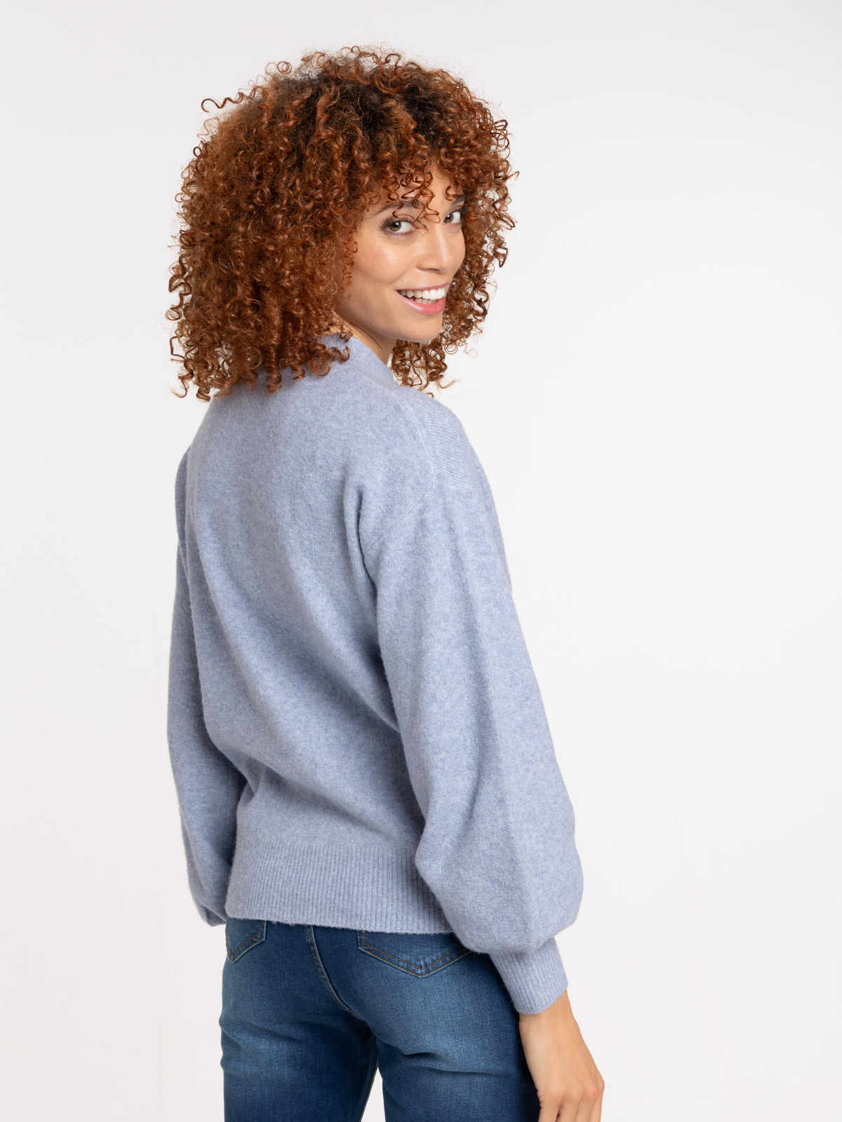 Pull col montant boutonné femme Pull col montant boutonné femme