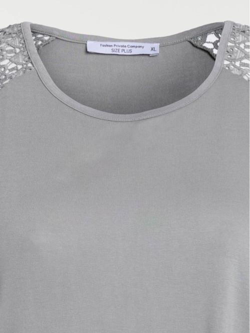 T-shirt vert grisé grande taille femme T-shirt vert grisé grande taille femme