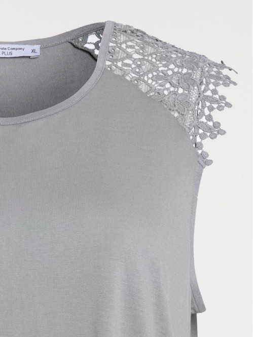 T-shirt vert grisé grande taille femme T-shirt vert grisé grande taille femme