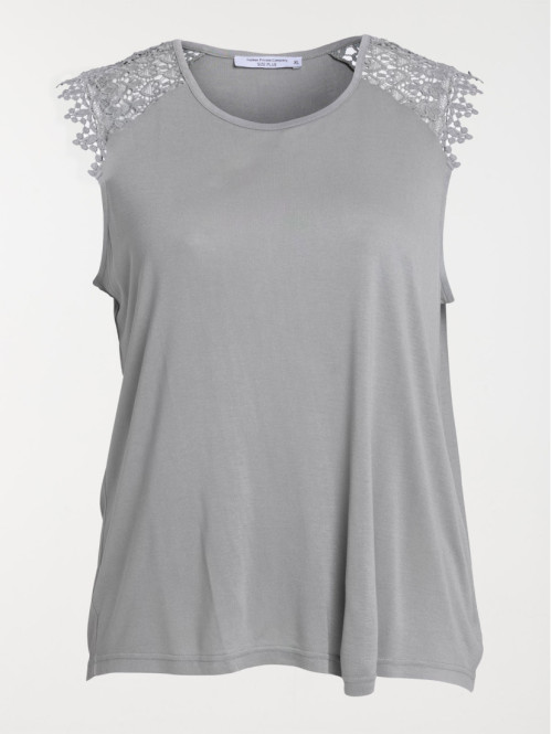 T-shirt vert grisé grande taille femme