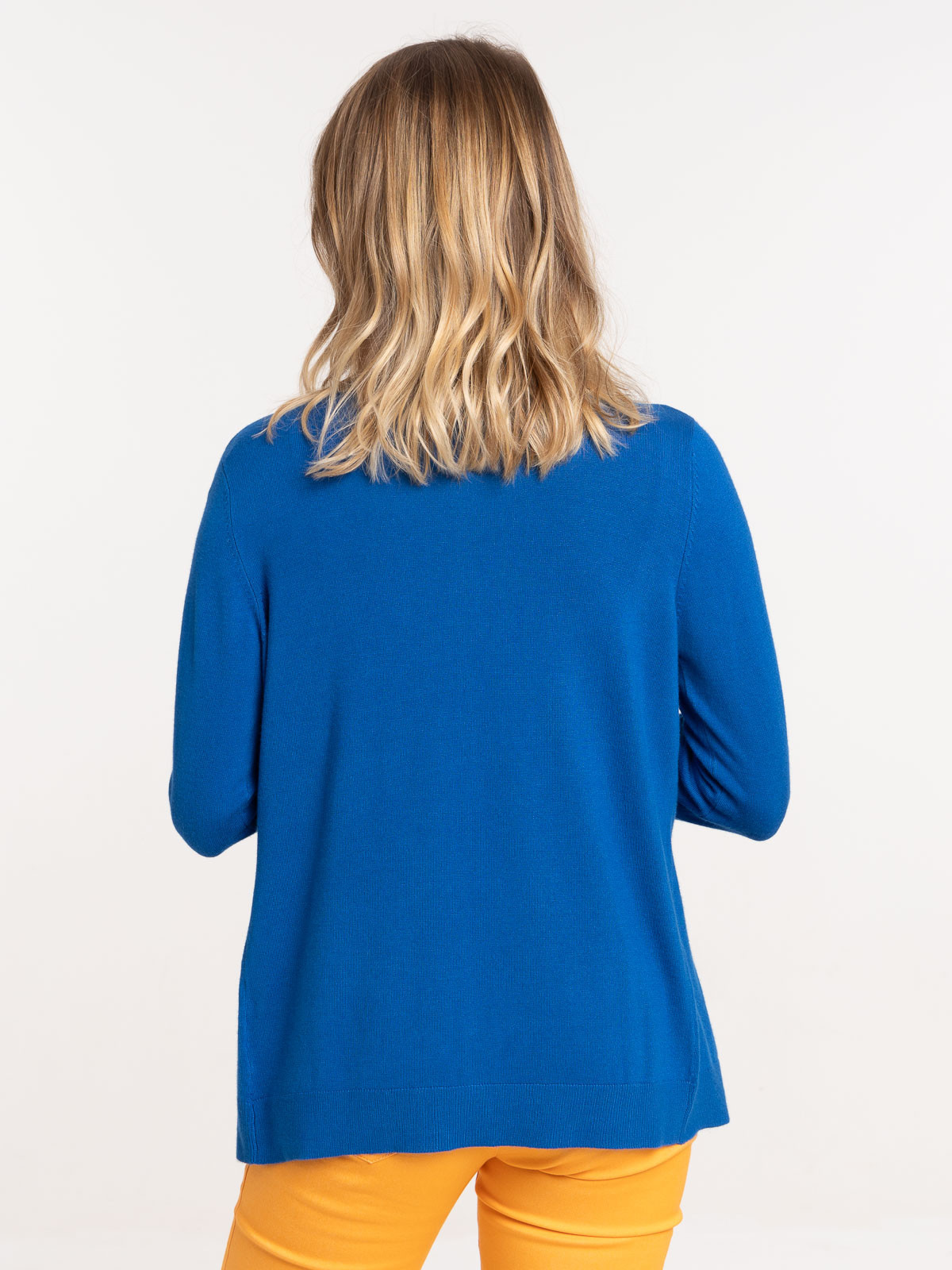 Gilet fin boutonné cobalt femme