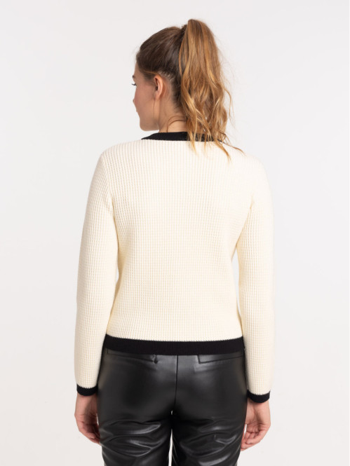 Gilet boutonné ecru femme Gilet boutonné ecru femme