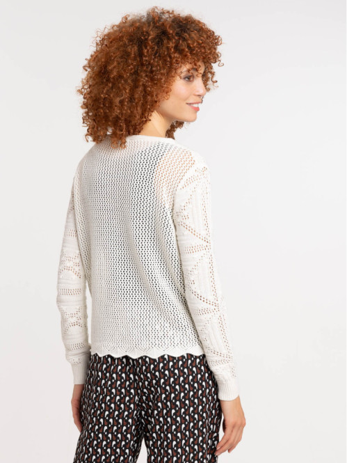 Gilet écru à nouer femme