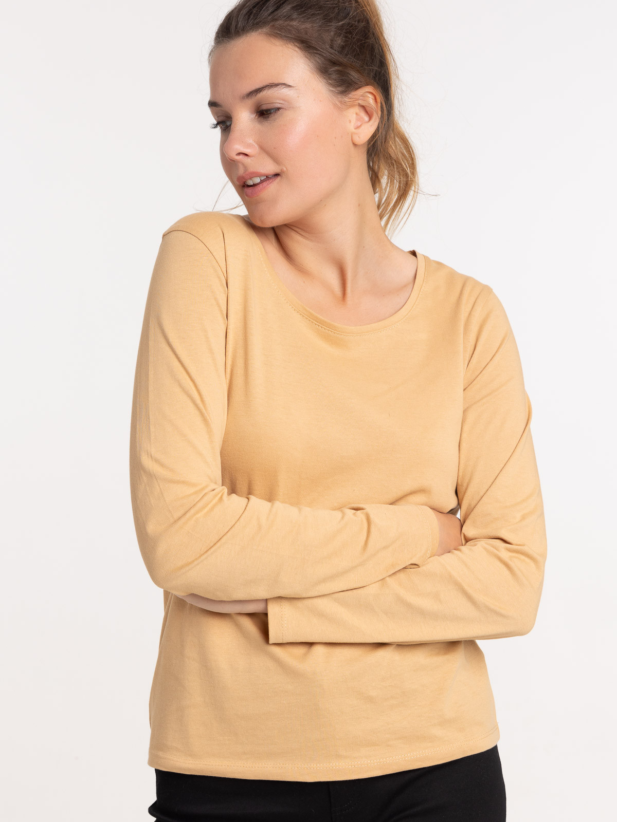 Tee-shirt col rond moka femme