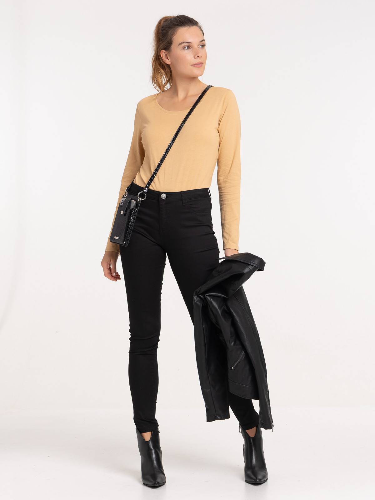 Tee-shirt col rond moka femme