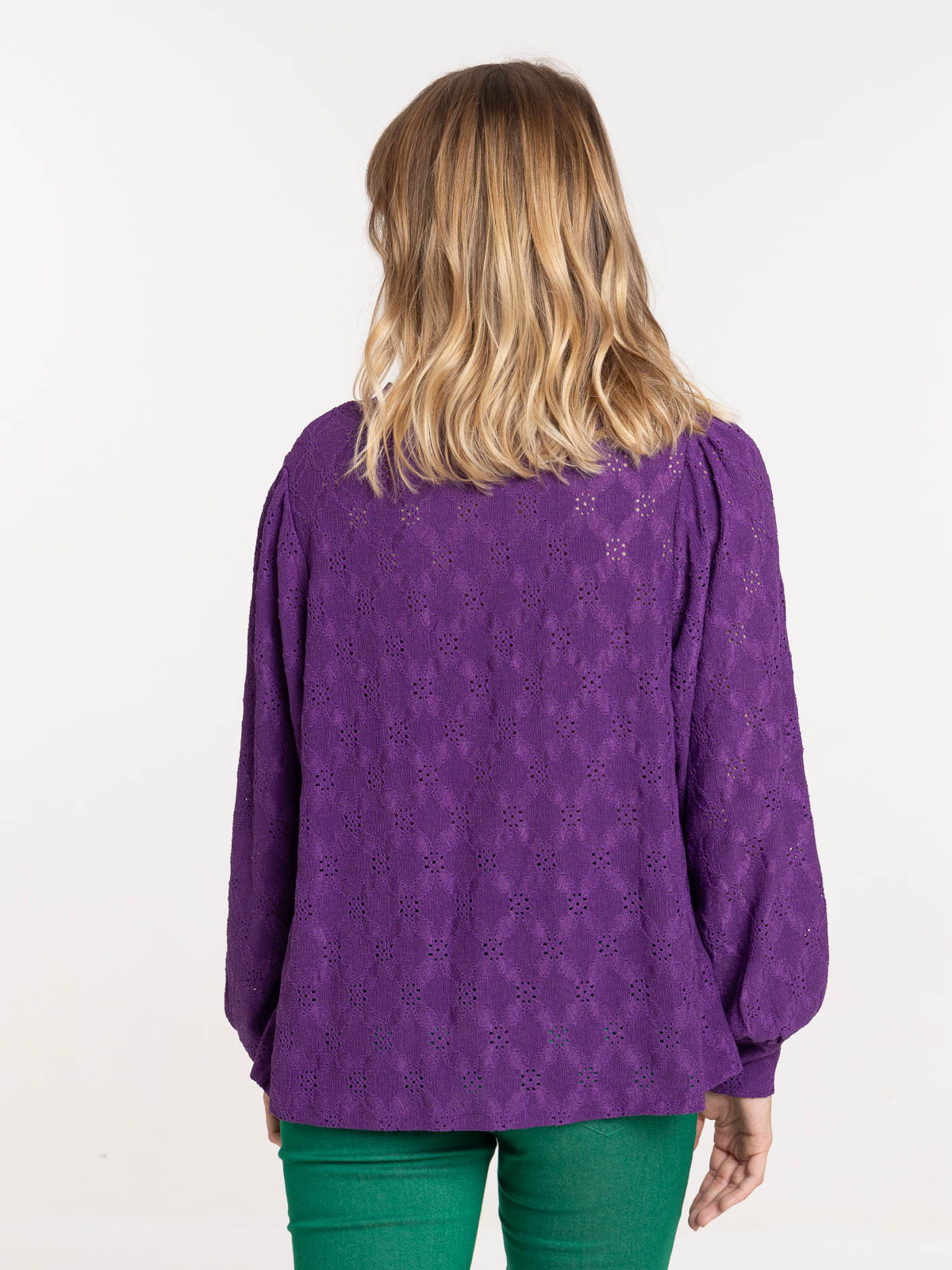 T-shirt dentelle boutons épaule femme