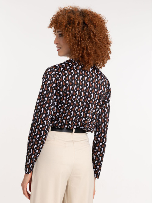 T-shirt imprimé graphique brunette femme