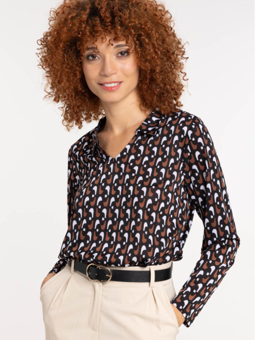 T-shirt imprimé graphique brunette femme