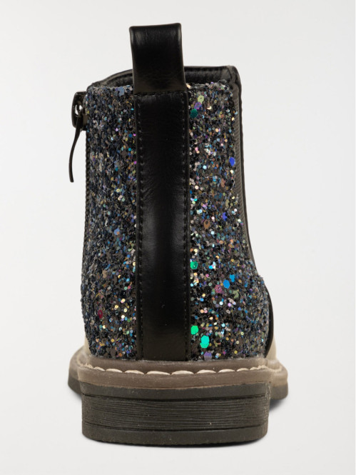 Bottines noires pailletées fille (24-30) Bottines noires pailletées fille (24-30)