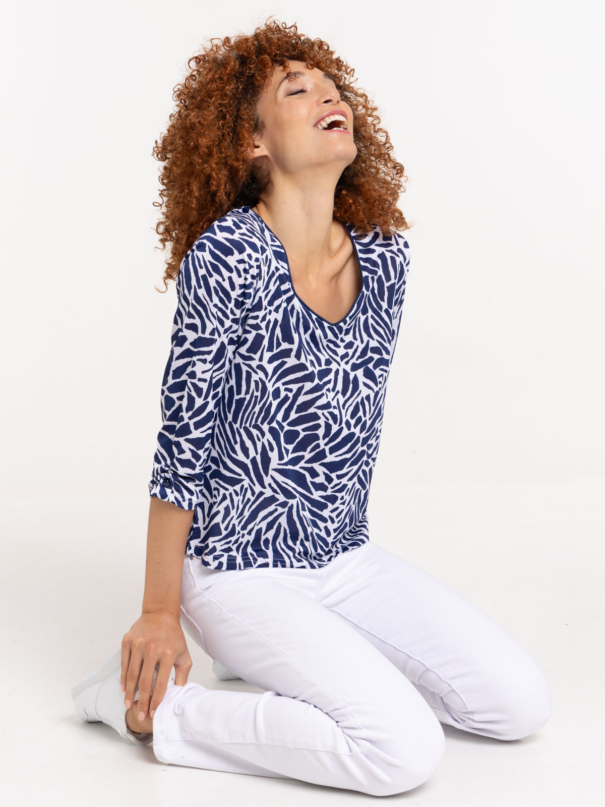 T-shirt officier imprimé graphique femme