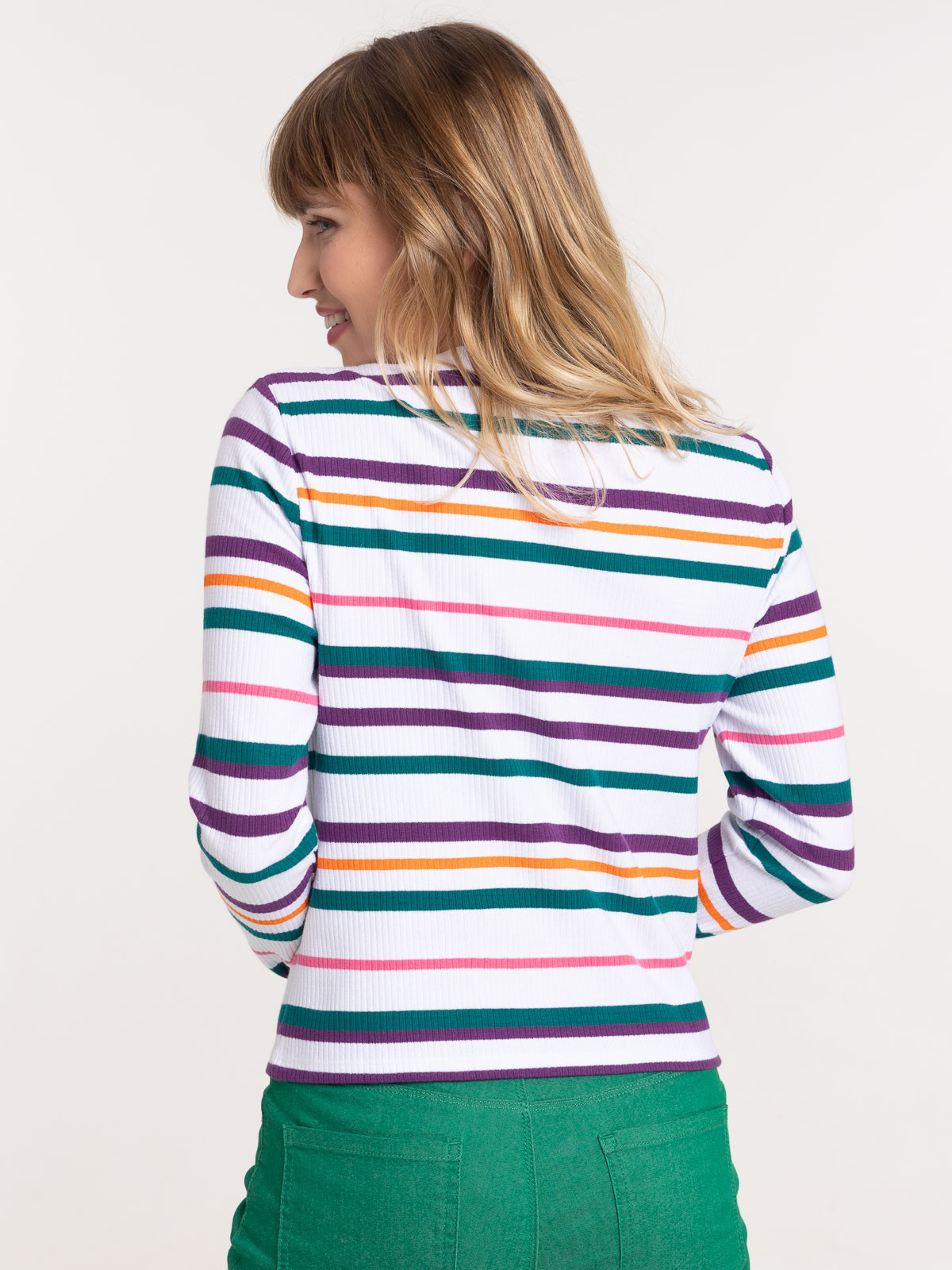 T-shirt rayures multicolores femme