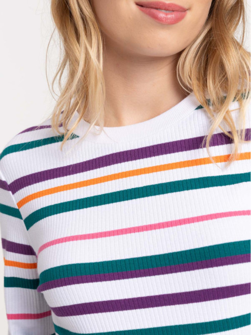 T-shirt rayures multicolores femme