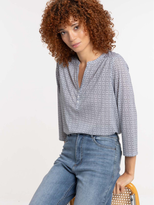Blouse imprimée graphique femme