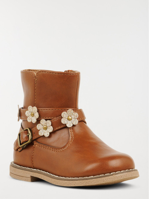 Bottines bride fleurs fille (24-30)