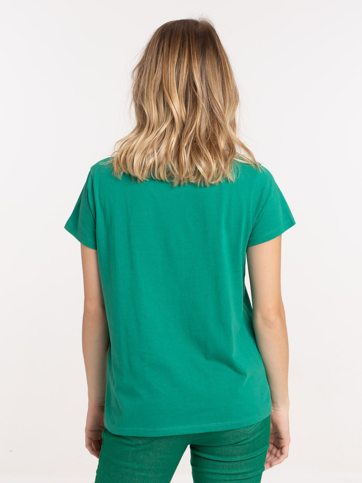 T-shirt vert bosphore col rond femme
