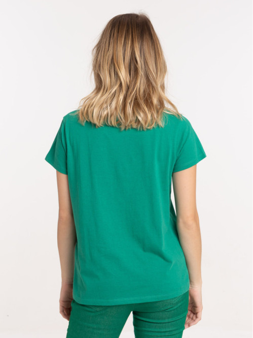 T-shirt vert bosphore col rond femme