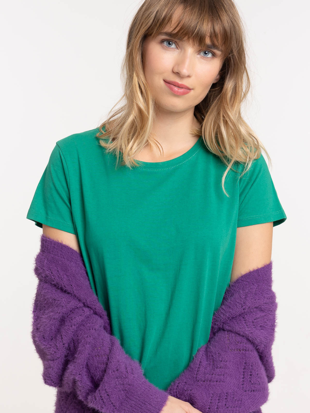 T-shirt vert bosphore col rond femme