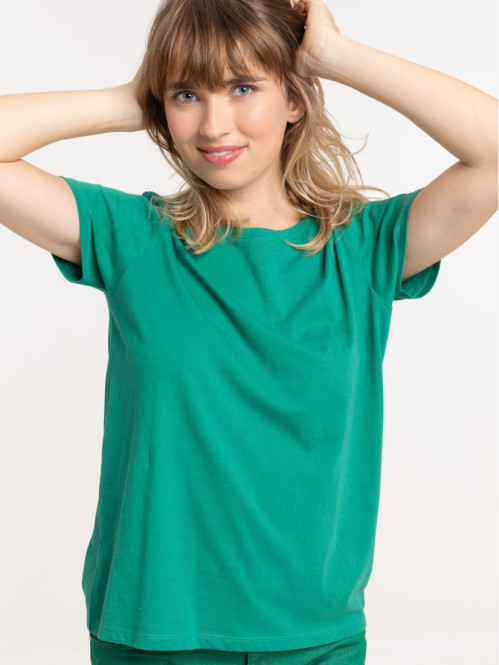 T-shirt vert bosphore col rond femme