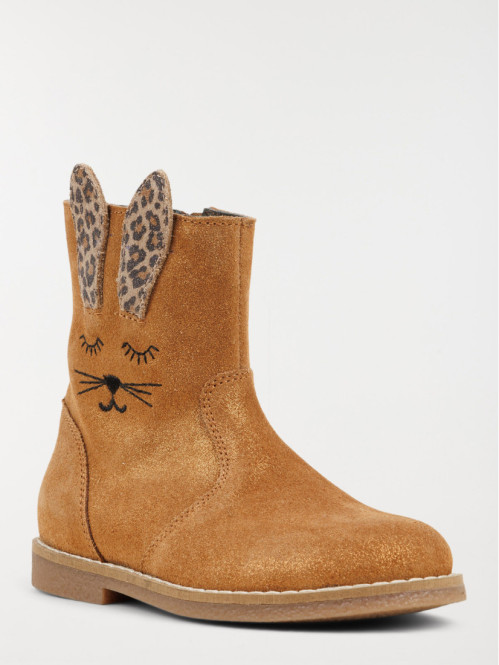 Bottines lapin marron fille...