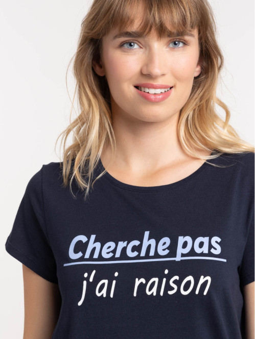 T-shirt message marine navy femme T-shirt message marine navy femme