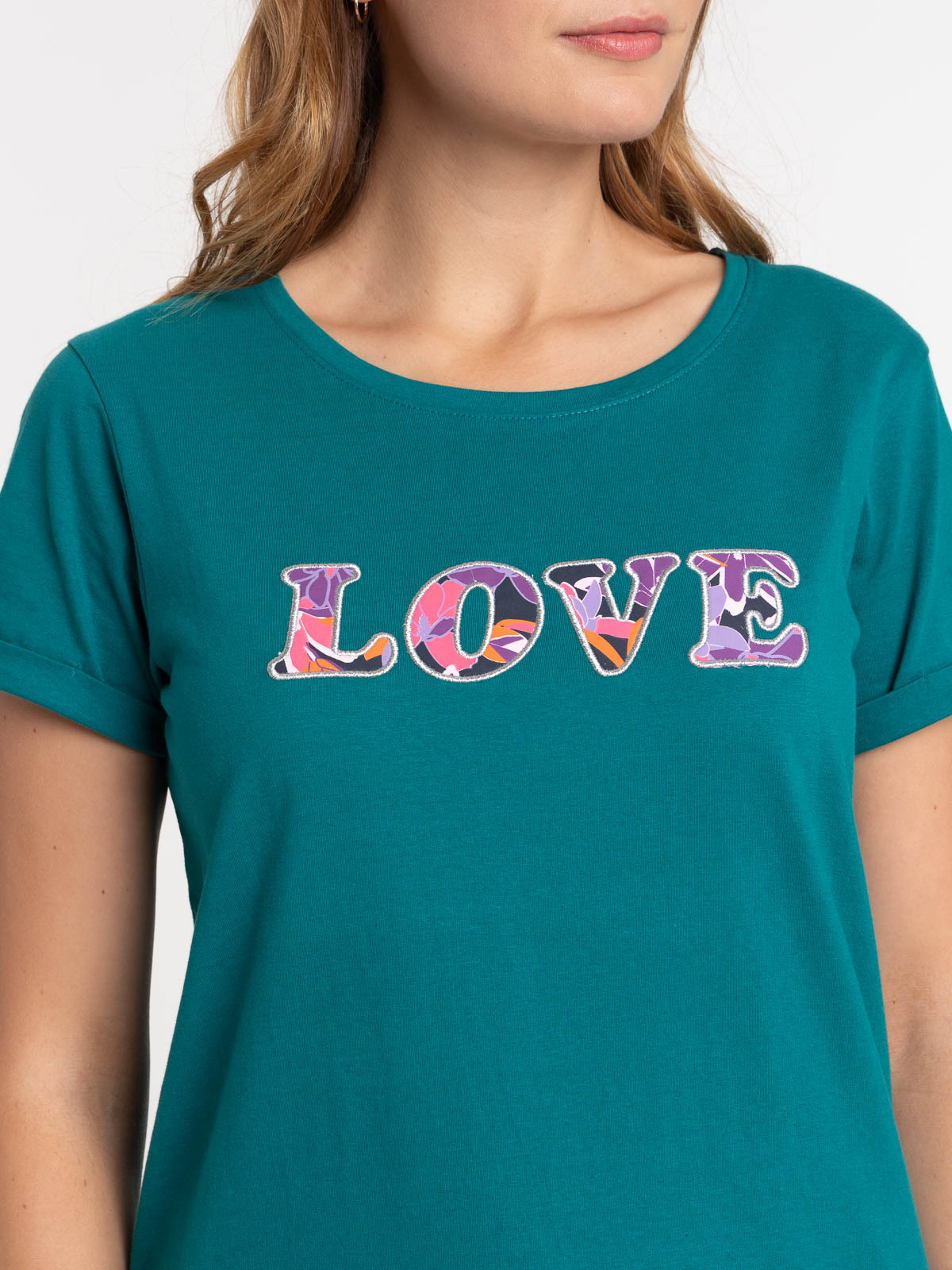 T-shirt love emeraude femme