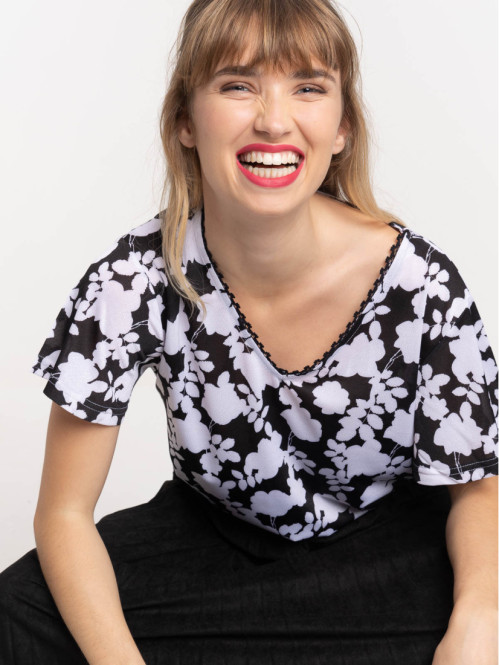 T-shirt imprimé floral femme