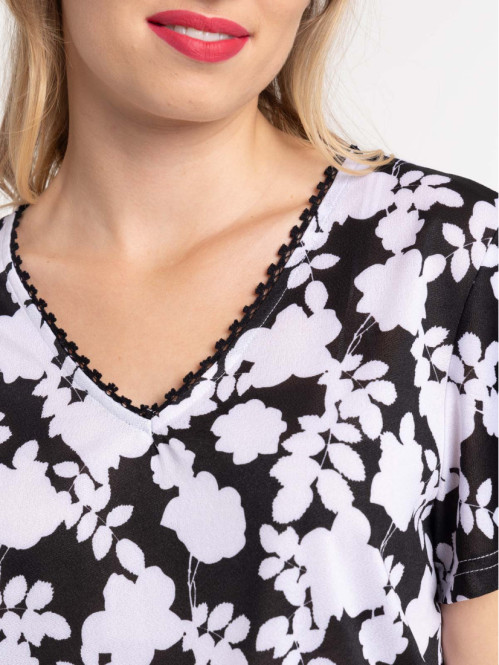 T-shirt imprimé floral femme